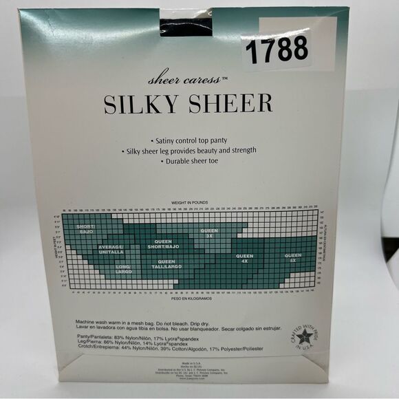 Vtg nwt JCPenney Sheer Caress Silky Sheer Pantyhose Off Black 89 average Control - Picture 2 of 2
